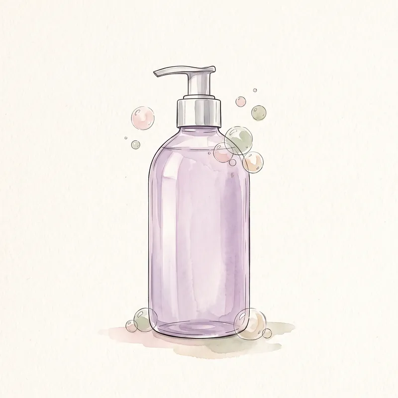 Illustration of a product like Olaplex Nº.4P Blonde Enhancer Purple Toning Shampoo